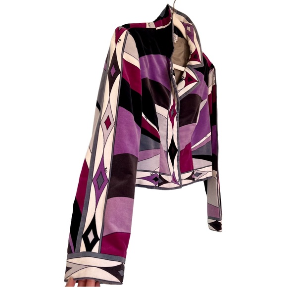 Vintage 70s Emilio Pucci Cropped Velvet Jacket/Blazer - Picture 4 of 13